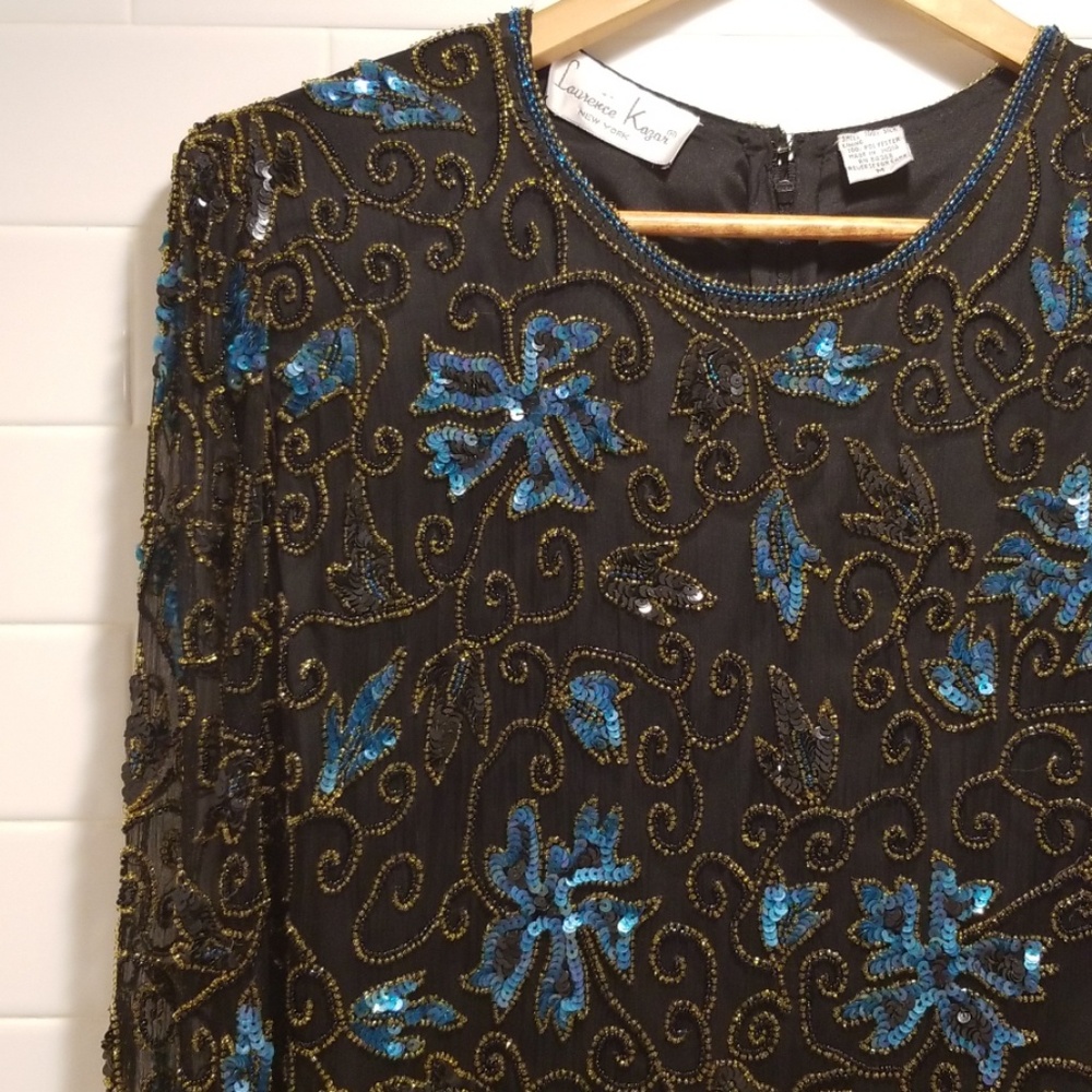 Black & Blue Laurence Kazar Top